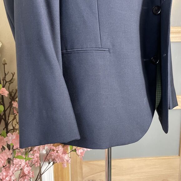 THE BLK TUX 46XS Tollegno 1900 Suit Jacket Men's Blazer Blue 100% Merino Wool - Picture 3 of 13